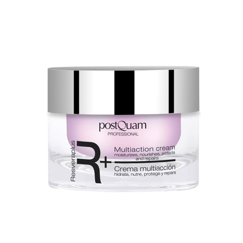 Crema Multiacción Anti Edad Resveraplus Nutre Protege y Repara con Extracto de Vid Roja Ácido Hialurónico Rosa Mosqueta Karité 50 ml